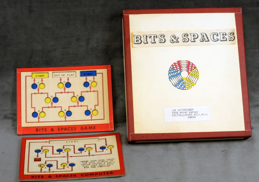 Photo of Joseph Weisbecker's "Bits and Spaces" game prototype; photo courtesy of The College of New Jersey, reproduced here by permission.